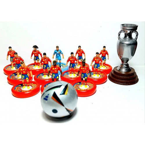 Subbuteo Andrew Table Soccer Spain Euro 2024 Winners on WSB Professional bases includes ball and euro trophy